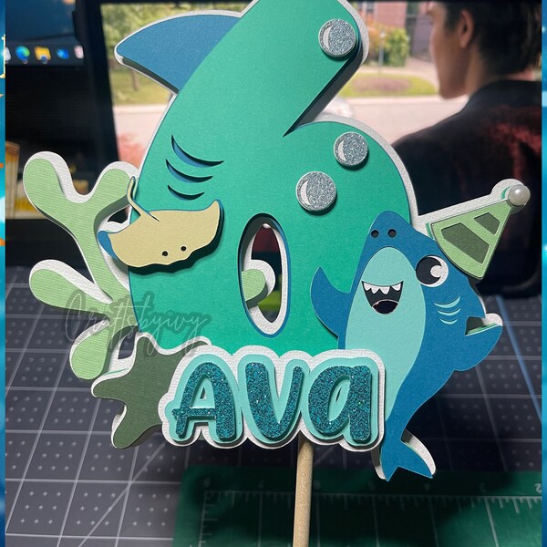Shark Cake Topper SVG | Under the Sea - Kids - 6th Birthday - Party ...