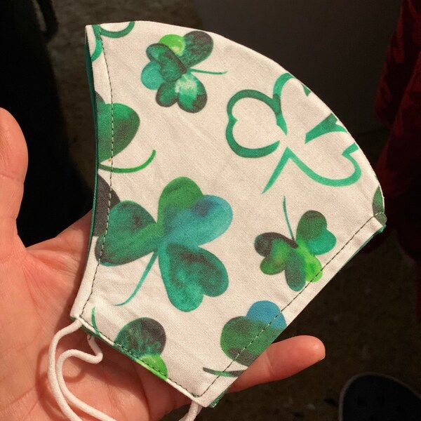 Lunarable Shamrock Fabric By Yard | Lucky Celtic Clovers Irish Design Green Emerald