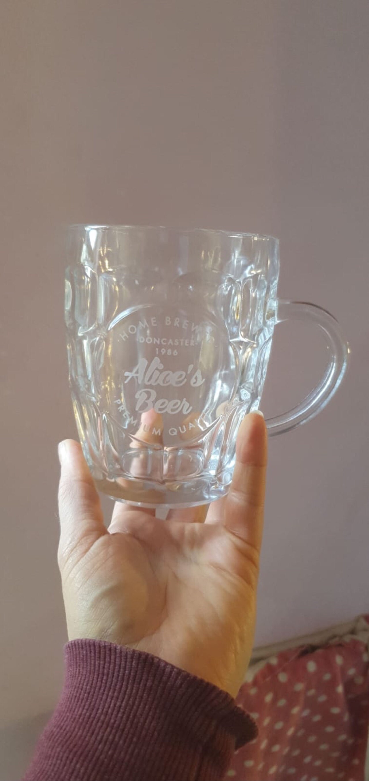 Personalised Home Brewed Dimpled Beer Glass