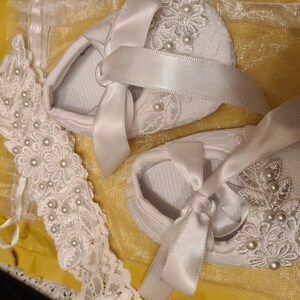 ivory christening shoes