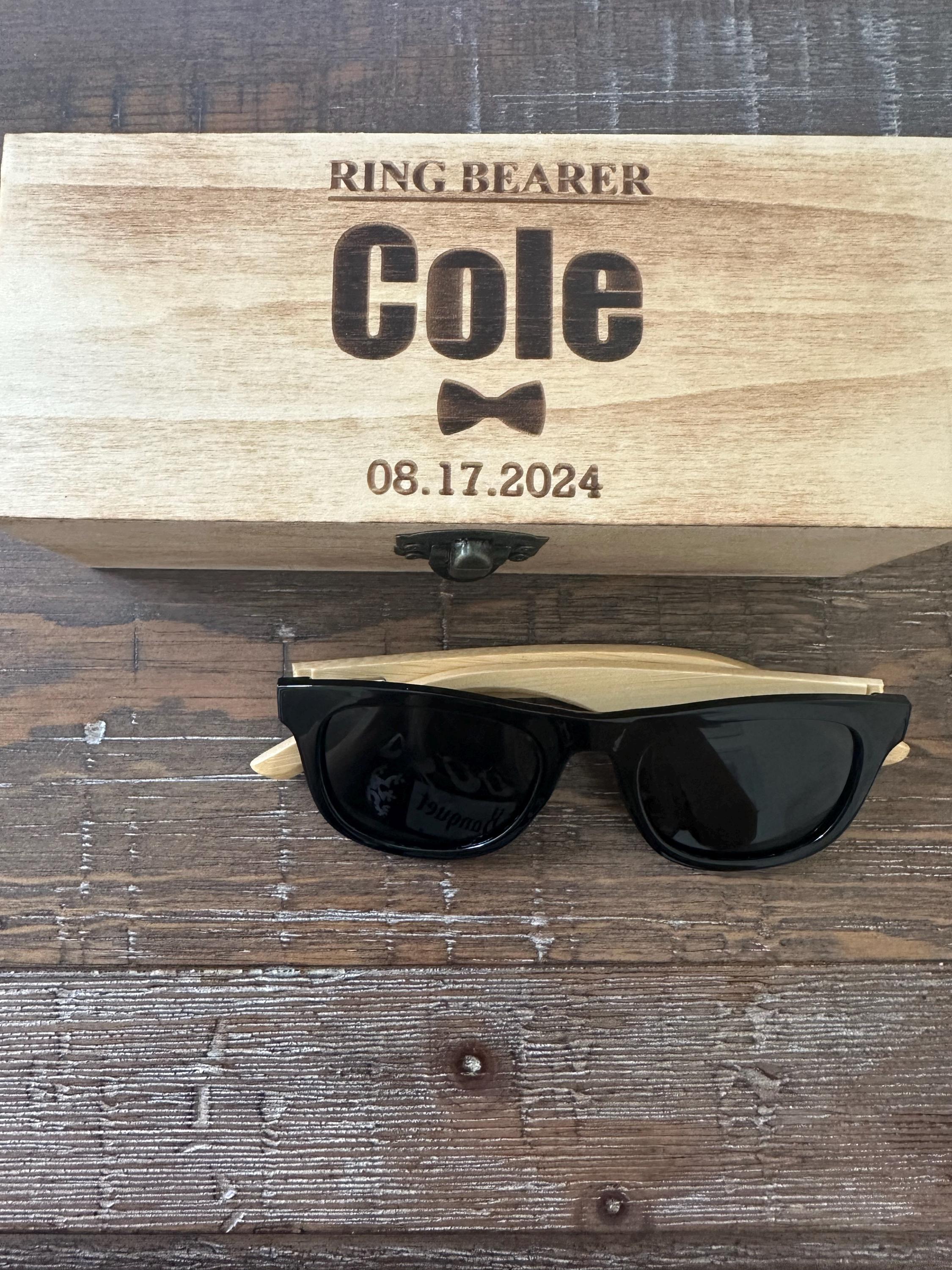 Personalized Ring Bearer Sunglasses with Badge, Kids Flower Girl Sunglasses, Junior Groomsman Gift, Page Boy Sunglasses, Ring Bearer Gift