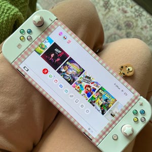 カスタムJoy-con　WHITE×PINKメタリック2 Custom Nintendo Switch Joycon White Shell With Sakura Pink