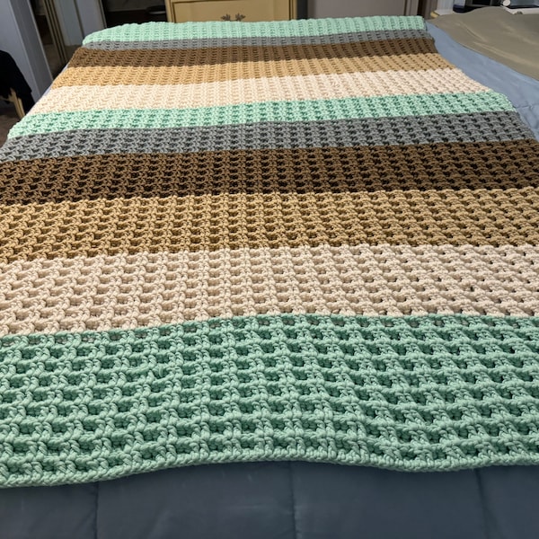 CROCHET PATTERN Crochet Me A River Throw - Make to Any Size - PDF ...
