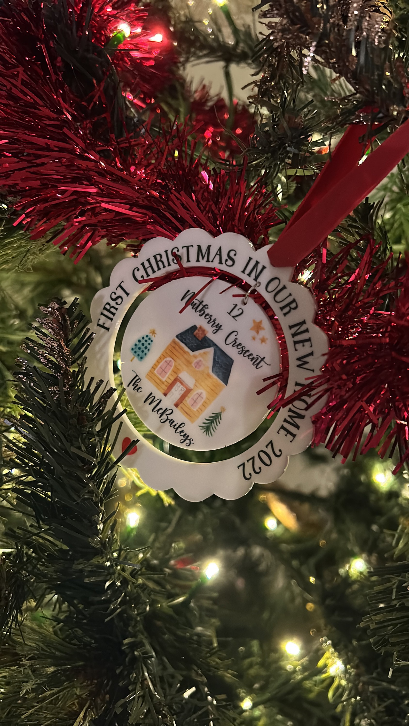 Christmas in our new home 2024, Personalised New Home Christmas Decoration, First Christmas In Our New Home Tree Ornament