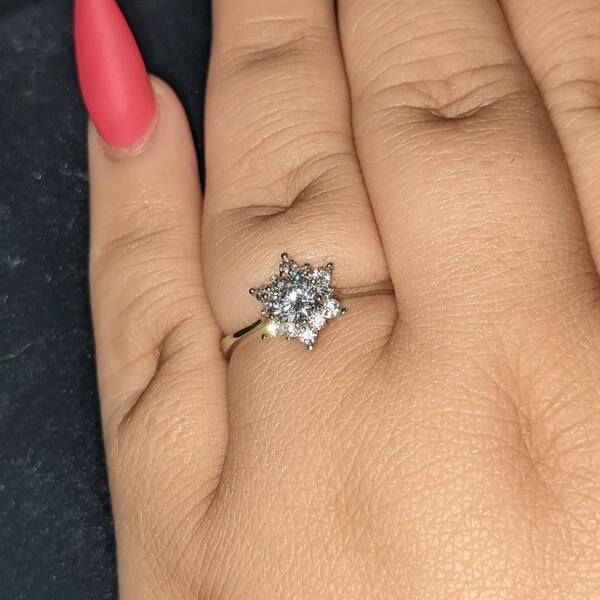 Star Diamond Ring • Engagement Ring • Floral Ring • Sunburst Ring ...