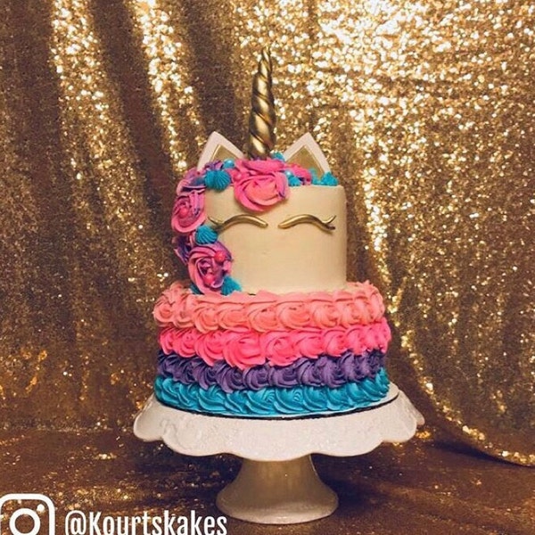 Fondant Unicorn Horn Cake Topper Set With Edible Wings Gold silver Fondant Unicorn Horn Cake Topper Set With Edible Wings Gold silver