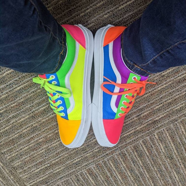 What the Neon is Going on Here Custom Vans - Etsy
