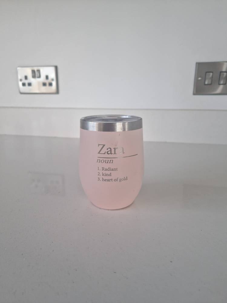 Personalised Name Definition Thermos Travel Cup Laser Engraved Gifts Ideas Presents For Mum Dad Birthday Christmas Mothers Fathers Day