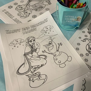 Frozen Coloring Pages, Frozen Party Favors, Frozen Birthday, Party ...