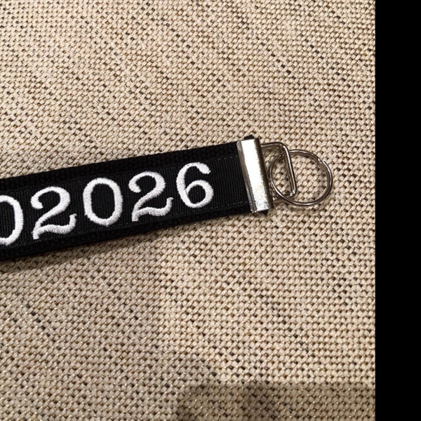 Zip Code Keychain, Embroidery Keychain, Personalized Key Fob ...