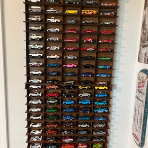 Vertical 1:64 Toy Car Wall Shelf for 100 Cars Car Display Case Matchbox ...