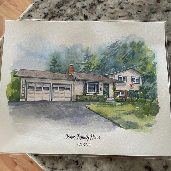 Multiple House Portrait — Watercolor House Portrait From Photo — Home ...