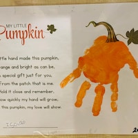 Pumpkin Poem Handprint Printable, DIY Pumpkin Kids Craft, Fall Art ...