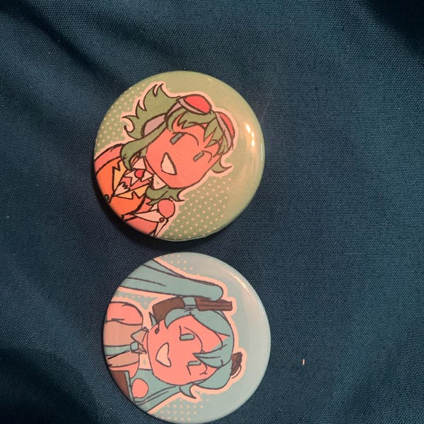 VOCALOID Button Pins || KAITO, MEIKO, Miku, Rin, Len, Vflower, Luka ...