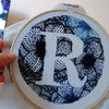 Floral Letter r Hand Embroidery Pattern / Digital PDF Download ...