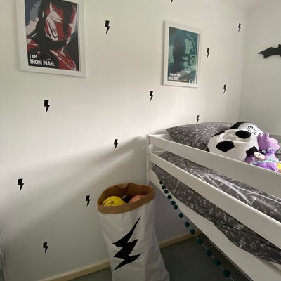 Autocollant Mural éclair (Lightning Bolt) En Vinyle - Déco Chambre Enfant Super-héros - Neuf