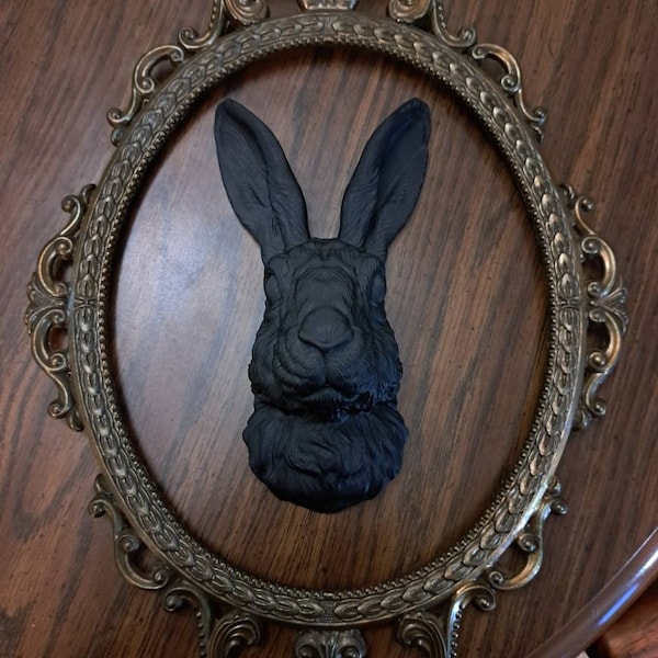 Rabbit Head Wall Art | 3D Bunny Head Decor, Finished in Pale Brown ...