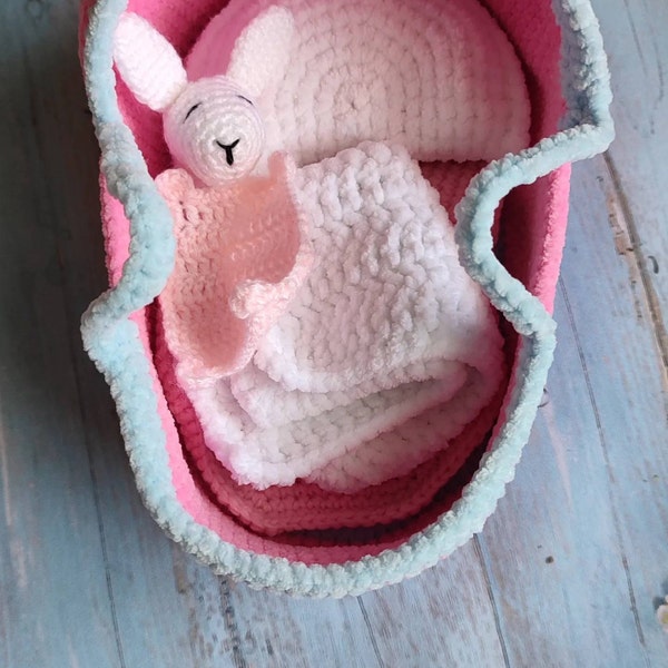 Baby Doll Mini Basket. Crochet Pattern PDF. A Baby Cradle Pattern. - Etsy