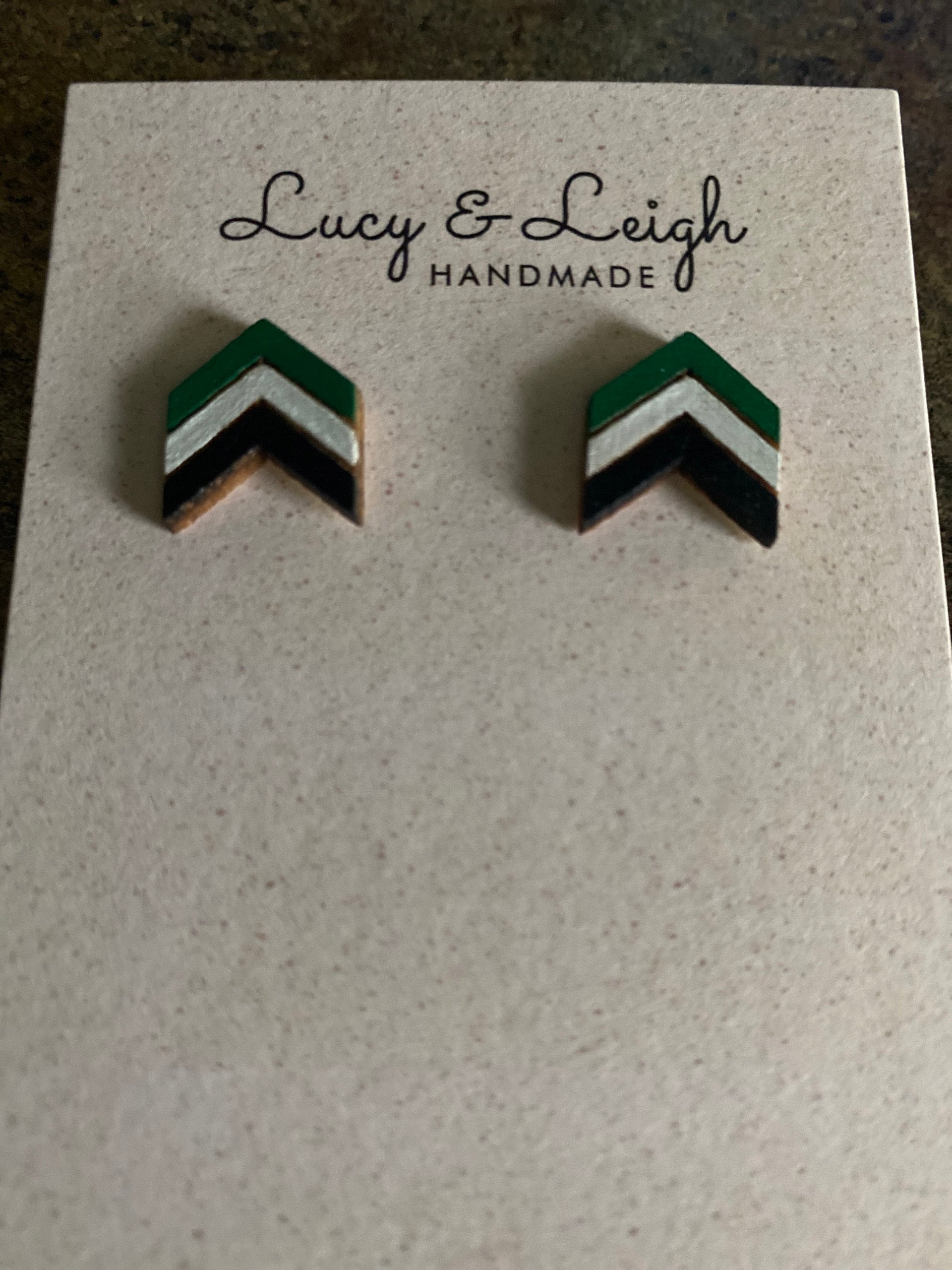 School Spirit Earrings, Team Colors, Handpainted Custom Color Wooden Stud Earring, Cheer Earring,  Game Day Jewelry, Back to School Earrings