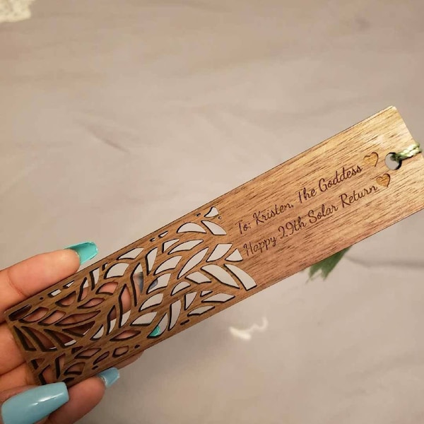 Personalised Engraved Wooden Bookmark, Gift for a Book Lover ...