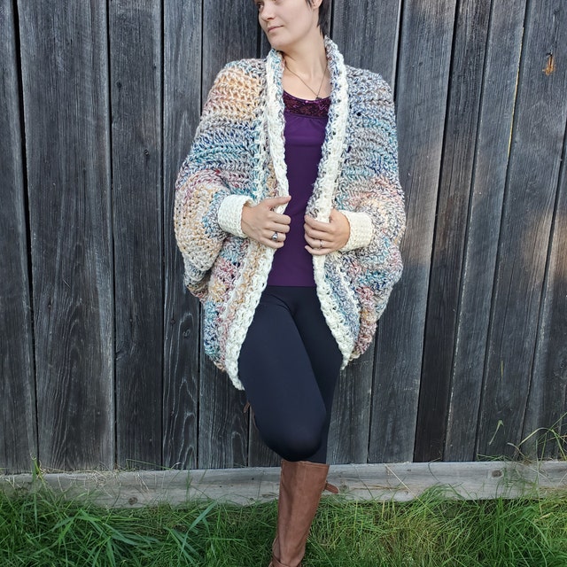 Easy Crochet PATTERN Luxe Oversized Shrug Cardigan Sweater Chunky
