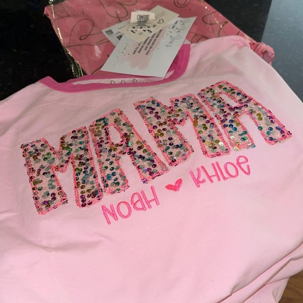 Quilted NANA Patchwork Sweatshirt - Pink