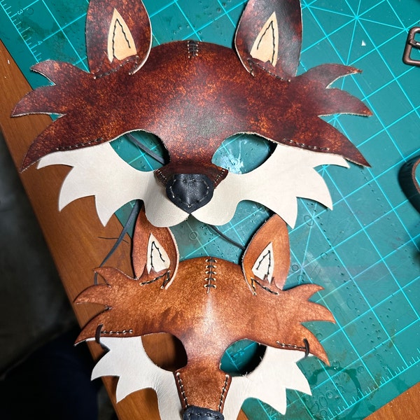 Leather Fox Mask Pattern: 3 Sizes, DIY Halloween Costume (PDF & DXF) - Etsy