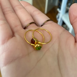 Customer photo from Abbey, Dainty Raw Carnelian Ring