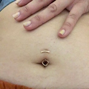  FLYUN Belly Button Ring,925 Sterling Silver Lunula