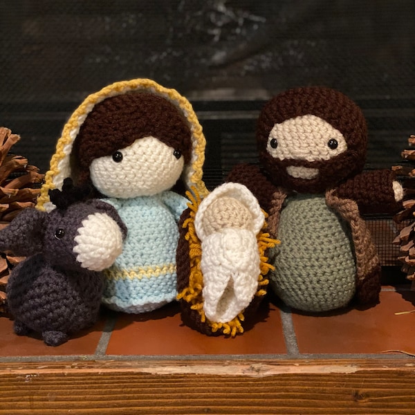 PATTERN ONLY Crochet Amigurumi Nativity Scene Christmas Dolls Mary ...