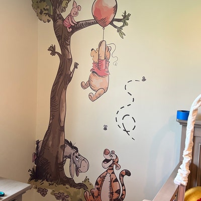 Removable Wnne the Pooh on a Tree Wall Decal Stcker Wallpaper for