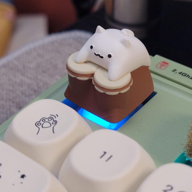 Bongo Cat Artisan Keycap，cute Kitten Keycap，custom Resin Keycap