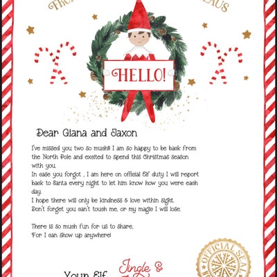 Editable Welcome Letter From Your Elf 8.5x11 Letter to - Etsy