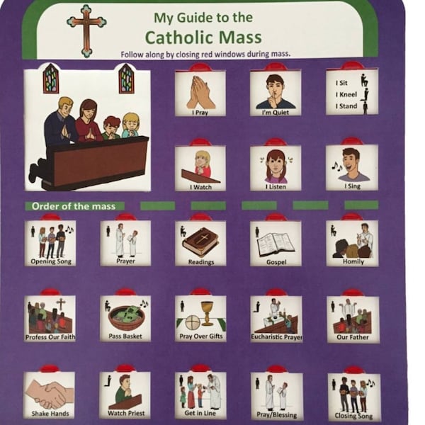 Catholic Mass Guide, With Pull-down Red Window Sliders, Order of the ...