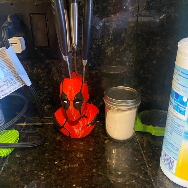 Deadpool Knife Block Kitchen Decor, Deadpool Kitchen Knifes Set Christmas  and New Year Unique Gift 