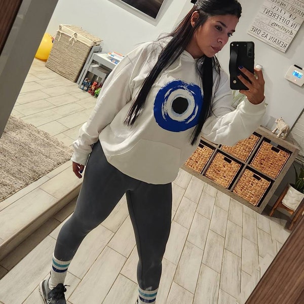 Firehouse Girls Evil Eye Aqua Cloud Pocket Hoodie