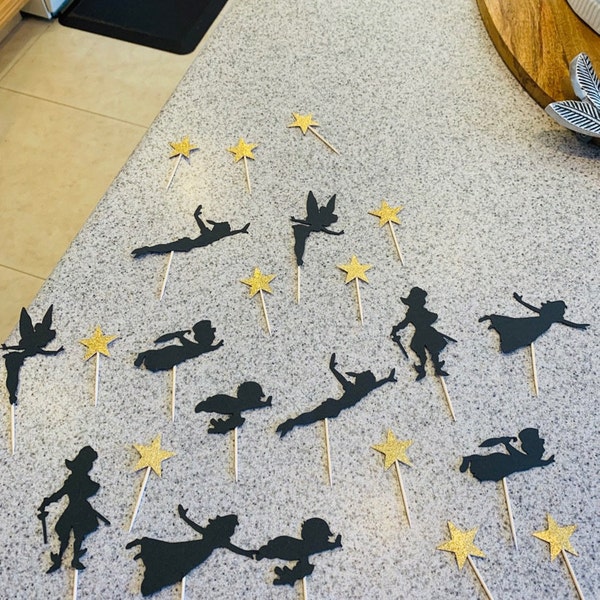 Never Grow up Cupcake Toppers, Peter Pan Cupcake Toppers, Never Grow up ...