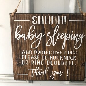 Baby Sleeping Sign, Protective Dog Sign, No Soliciting, Sleeping Baby ...