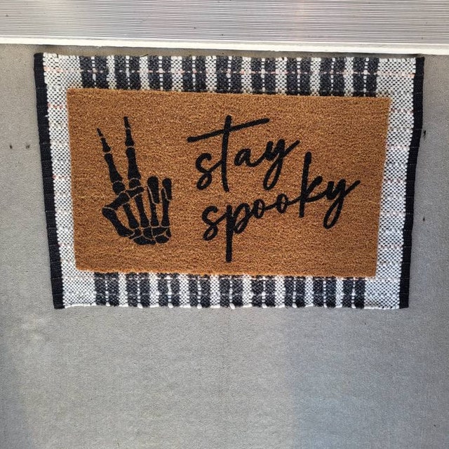 Stupell Industries Stay For Spell Halloween Welcome Printed Outdoor Door Mat, Design By Laura Marshall, 18"x30