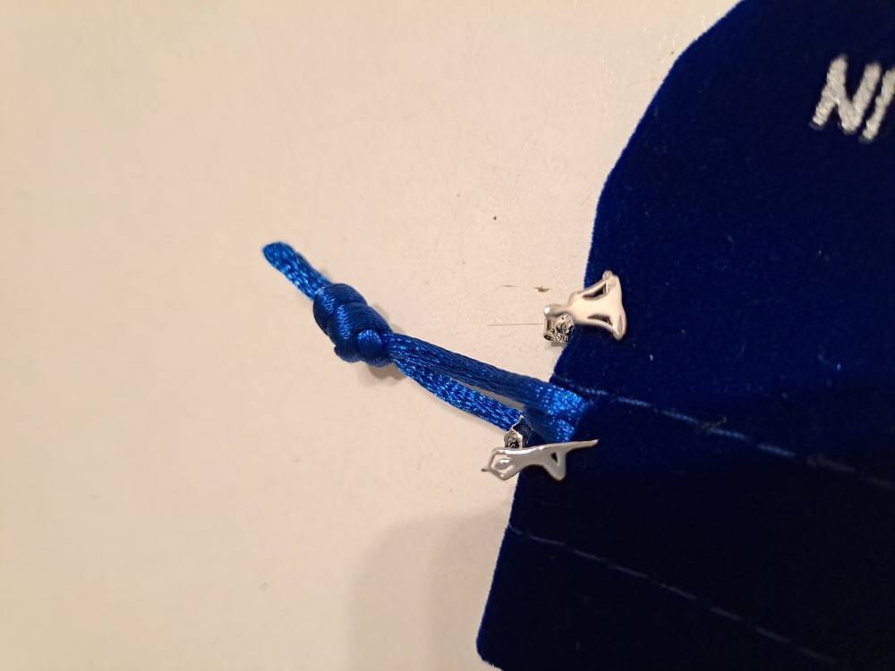 Mismatched Yoga Pose Stud Earrings in Sterling Silver, in Silver or Gold or Rose Gold,   Asymmetric Yoga Earrings, Silver Meditation Earring