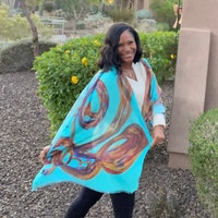 Silk & Modal Scarf in Blue Leo Mist main image 1