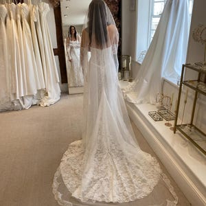 Cathedral Wedding Veil, Chantilly Lace Wedding Veil, Eyelash Chantilly Lace Bridal Veil, Chapel Lace Veil, Mi Bridal Veil, Hand Made