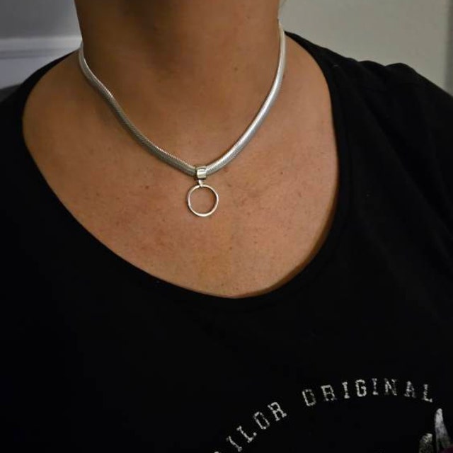 Silver Slave Collar Chain With O Ring Necklace - Etsy Silver Slave Collar Chain With O Ring Necklace - Etsy