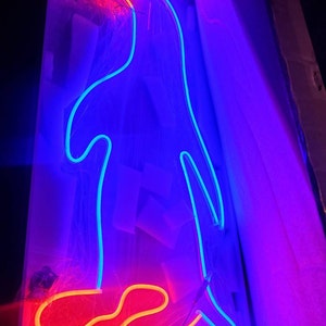 Sexy Woman's Neon Lights Sign Figure Silhouette Visual Art - Etsy