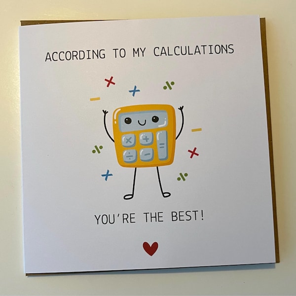 Maths Teacher Card, Thank You Card for Maths Teacher, Best English ...