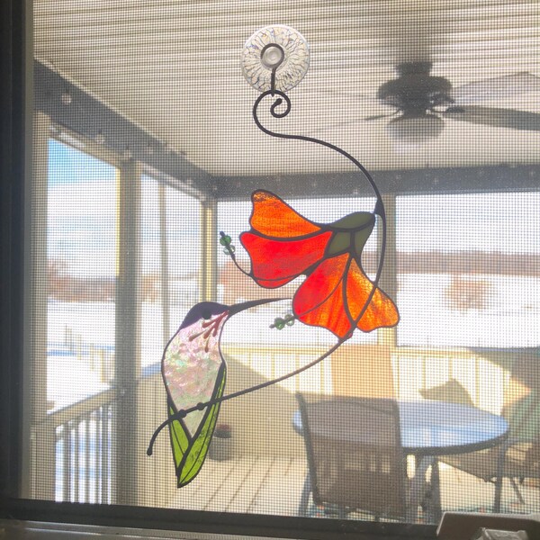 Hummingbird Stained Birds Window Hangings Stained
