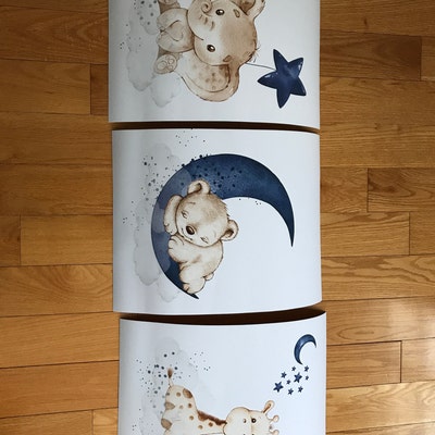 Nursery Wall Art Animals, Baby Room Decor Navy Blue, Baby Room Decor ...