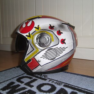 Luke Skywalker REBEL Helmet Decal Sticker Star Wars RED and YELLOW 