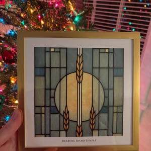 Rexburg Idaho Temple Stained Glass Art Print – LDS Christian Wall