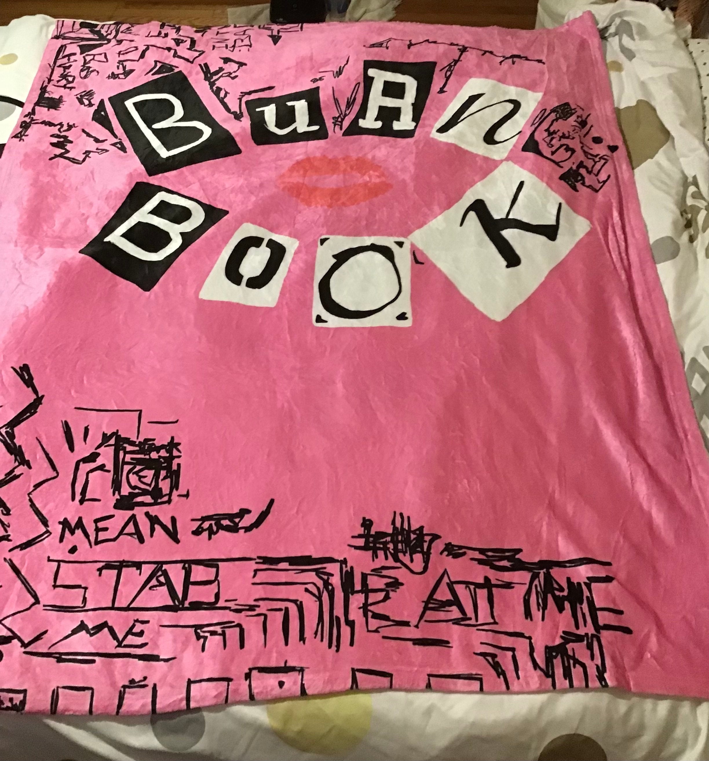 Burn Book Mean Girls Velveteen Plush Blanket Regina George, Cady Heron, Gretchen Weiners, Lindsay Lohan, Y2K Aesthetic, Gift For Girlfriend,